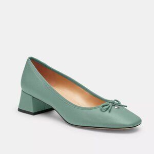 Coach Mint Green Block Heel Flats